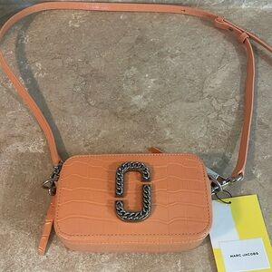 Marc Jacobs the Snapshot Croc-Embossed Leather Handbag